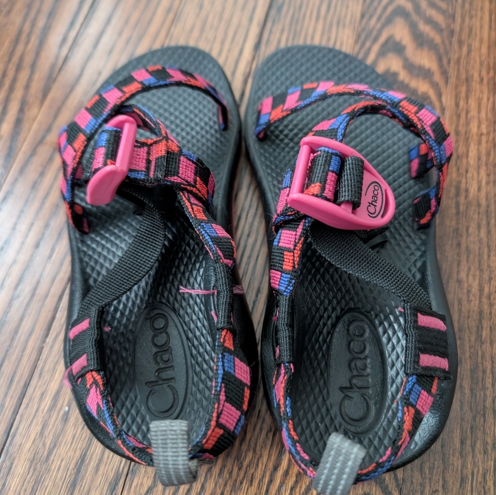 Chaco Black and Pink Sport Sandals with Adjustable Straps